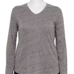 Plus Size Sonoma Goods For Life Favorite V-Neck Long Sleeve Tee 4X *Brand New!